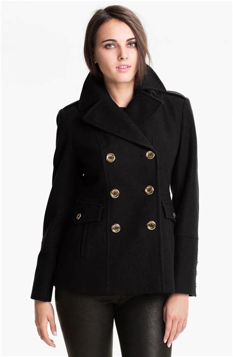 michael kors pea coat womens|michael kors wool blend.